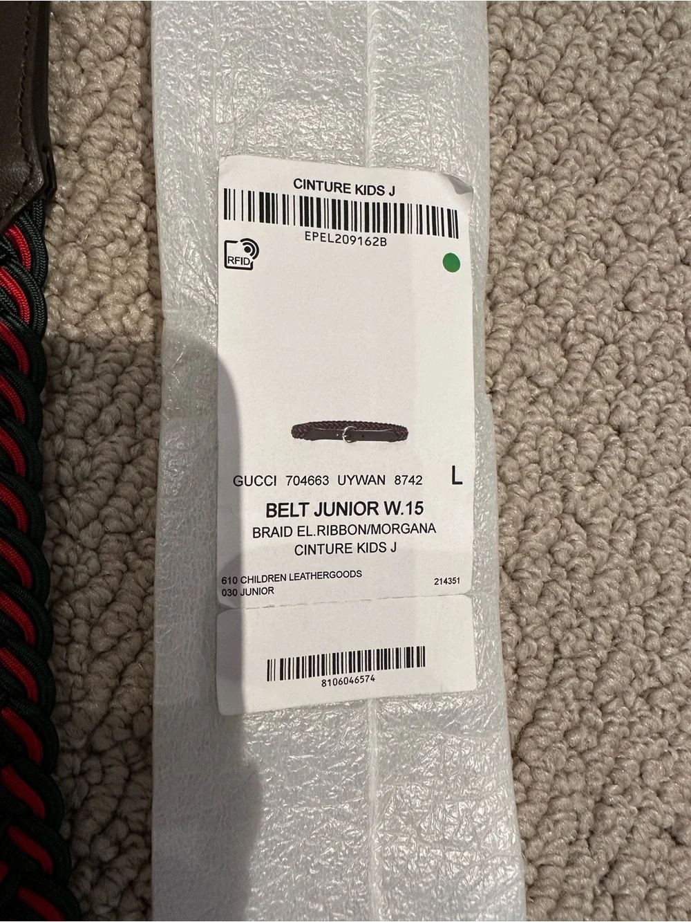 Gucci Braided Red and Black Waist Belt for girls